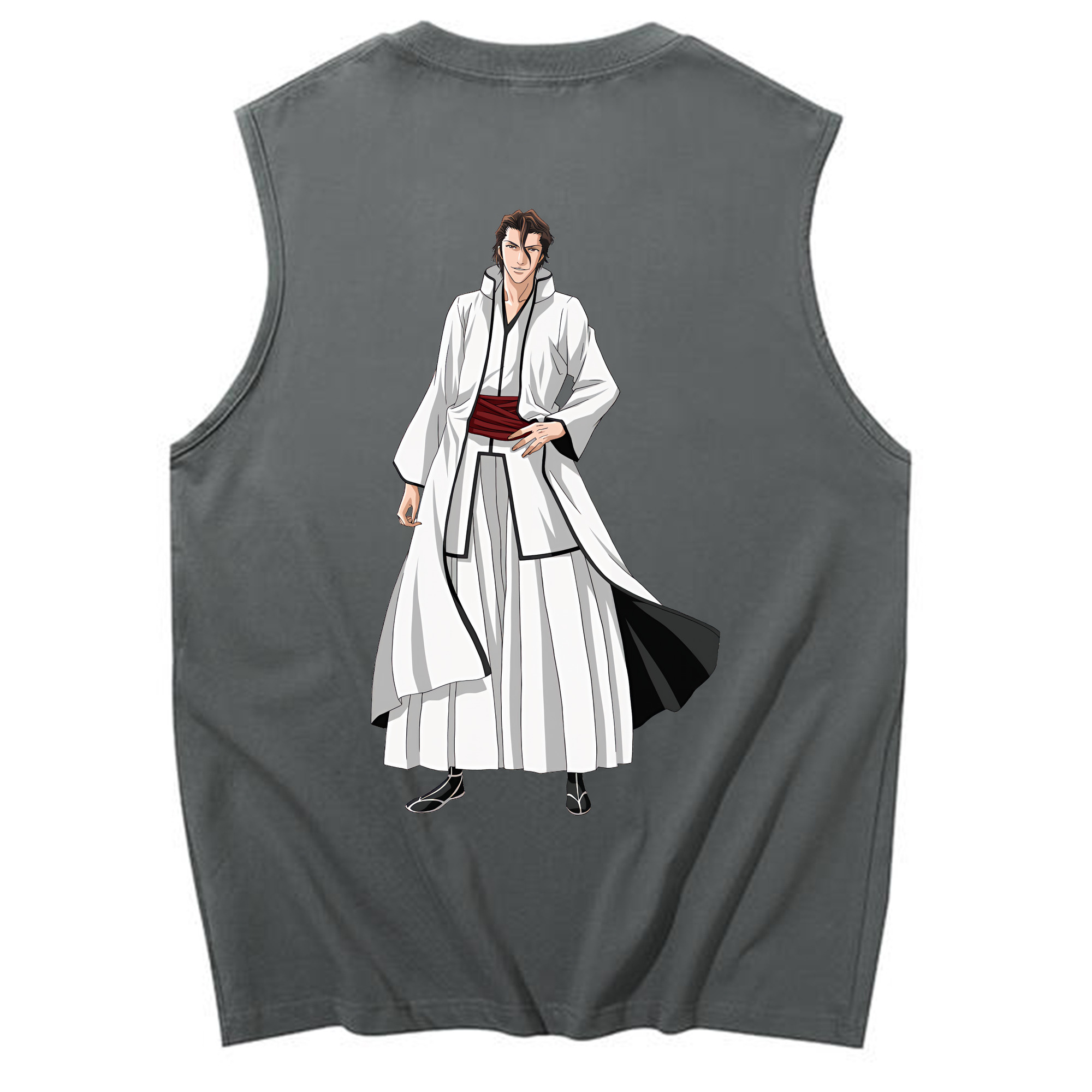 （画像用） ブリーチ 藍染 惣右介（あいぜん そうすけ） BLEACH Aizen Sousuke コットン100％タンクトップ（背面プリント）